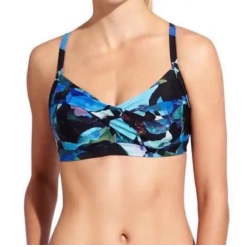 Athleta Blue Mystique Twister Bikini Top 36D